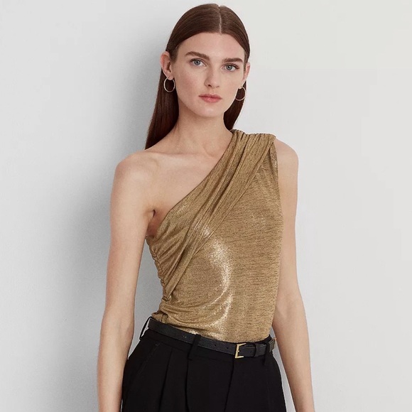 Ralph Lauren Tops - Lauren Ralph Lauren Foil Print One-Shoulder Jersey Top